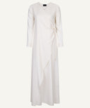 White Wrap Long Sleeve Maxi Dress