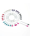 Long Hijab Pins - Multi-Colored Oval Head