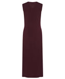 Burgundy Sleeveless Jersey Cardigan