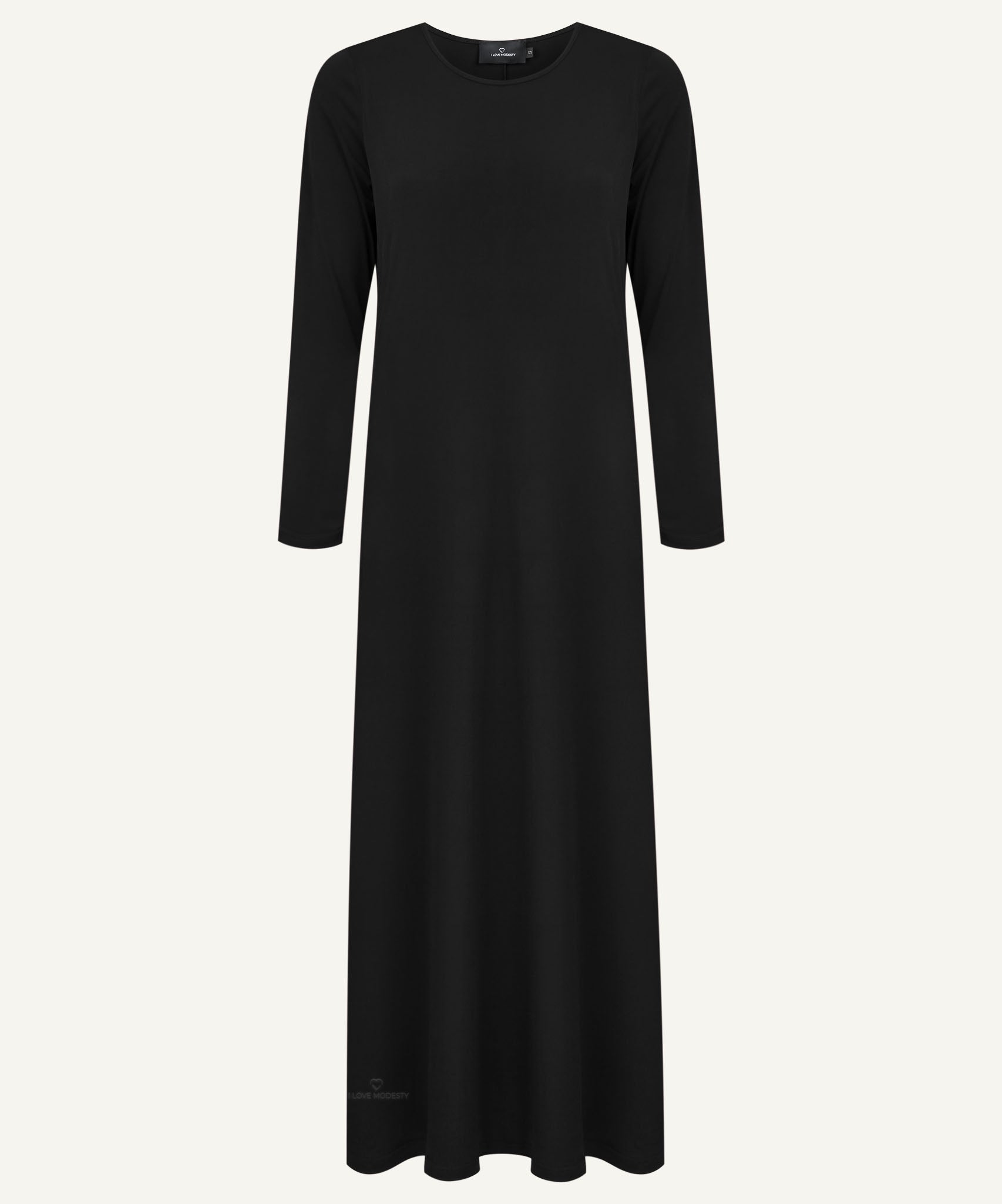 Black Long Sleeve Maxi Slip Dress – iLoveModesty
