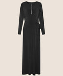 Black A-Line Long Sleeve Jersey Dress