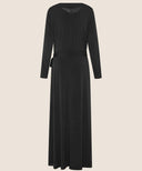 Black A-Line Long Sleeve Jersey Dress