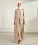 Warm Taupe Button-Down Dress Matching Set
