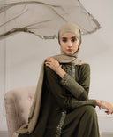 Ivelle Army Green Open-Front Dress