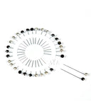 Black & White Rhinestone Hijab Pins