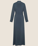 Deep Grey Green Button Down Dress