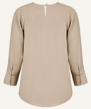 Almond Long Sleeve Basic Blouse