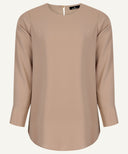 Basic Beige Long Sleeve Basic Blouse