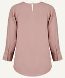 Rose Dust Long Sleeve Basic Blouse