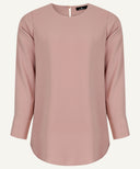 Rose Dust Long Sleeve Basic Blouse