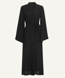 Black Long Bell Sleeve Chiffon Kimono