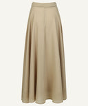 Little Green Draped Chiffon Maxi Skirt