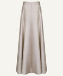 Sand Draped Satin Maxi Skirt