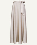 Sand Draped Satin Maxi Skirt