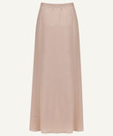 Almond Pleated Chiffon Maxi Skirt