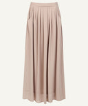 Almond Pleated Chiffon Maxi Skirt