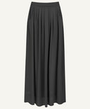 Black Pleated Chiffon Maxi Skirt