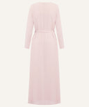 Powder Blush Chiffon Classic A-Line Long Sleeve Maxi Abaya Dress
