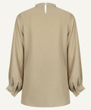 Little Green Ruffle Detail Long Sleeve Cropped Blouse