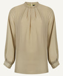 Little Green Ruffle Detail Long Sleeve Cropped Blouse