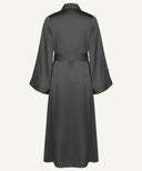 Black A-Line Satin Kimono