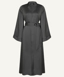 Black A-Line Satin Kimono