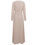 Almond Chiffon Classic A-Line Long Sleeve Maxi Abaya Dress