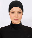 Black Ruched Mesh Cap