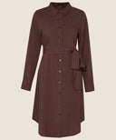 Cocoa Brown Button Down Long Sleeve Tunic