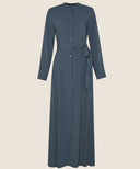 Deep Grey Green Button Down Dress