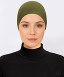 Khaki Ruched Mesh Cap