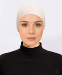 Light Beige Ruched Mesh Cap
