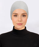 Light Grey Ruched Mesh Cap