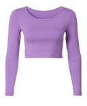 Lilac Cropped Long Sleeve Body Shirt