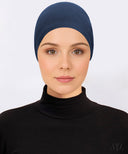 Navy Blue Ruched Mesh Cap