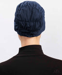 Navy Blue Ruched Mesh Cap