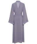 Smoke Grey Long Bell Sleeve Chiffon Kimono