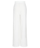 White Jersey Wide Legged Pants