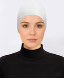White Ruched Mesh Cap