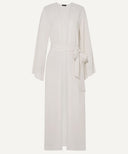 White Long Bell Sleeve A-Line Chiffon Cardigan