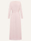 Powder Blush Chiffon Classic A-Line Long Sleeves Modest Maxi Abaya Dress