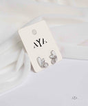 AYA Silver Heart Pearl Accent Stud Earrings