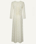 Ivory Cream Embellished Lace A-Line Maxi Dress