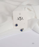 AYA Blue Square Stud Earrings