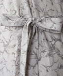 Grey Printed Bell Sleeve Flared Maxi Dress