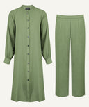 Olive Green Button-Down Top Matching Set
