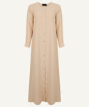 Beige Button Down A-line Abaya
