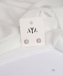 AYA Soft Pink Square Stud Earrings