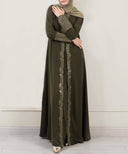 Ivelle Army Green Front Open Dress