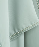 Pastel Green Linea Pearl Cardigan Abaya